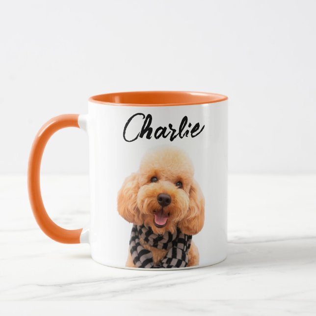 Crie Sua Própria Caneca de Cachorro com Foto e Nom (Esquerda)