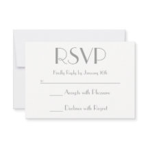 Crie sua própria Cinza e RSVP branco