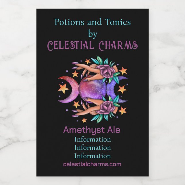 Crie sua própria Deusa e Rosas da Lua Tripla e Bon (Rótulo Único)