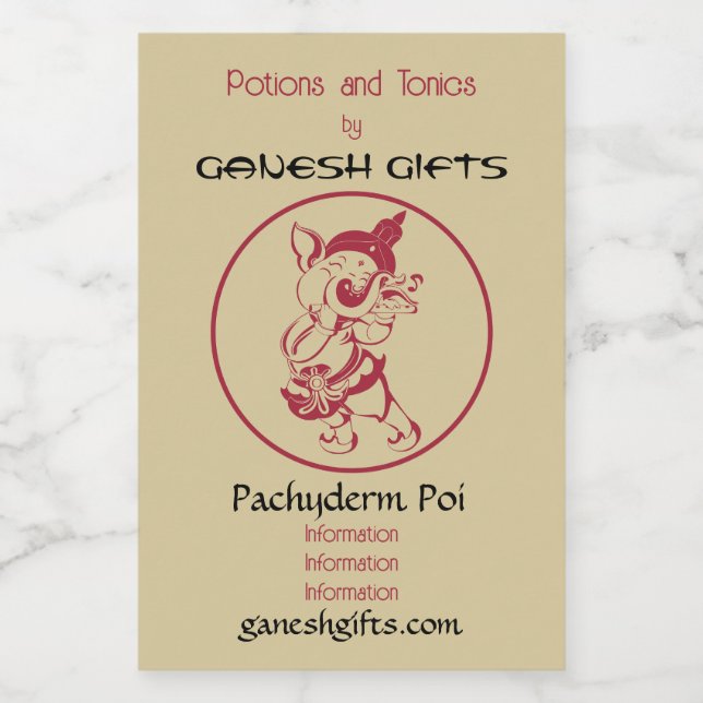 Crie Sua Própria Flauta Vermelha E Dourada Ganesh (Rótulo Único)