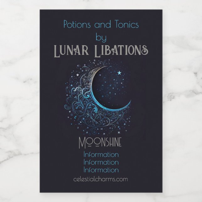 Crie sua própria lua azul e Dourada (Rótulo Único)