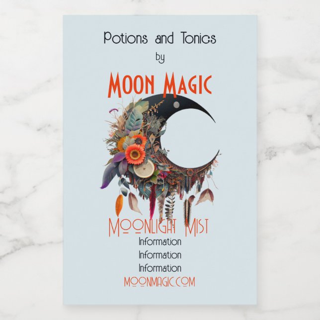 Crie sua própria Lua do Crescente Floral 3D (Rótulo Único)