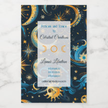 Crie sua própria lua e estrelas azul e Dourada do 