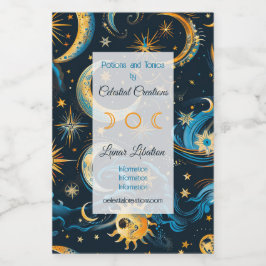 Crie sua própria lua e estrelas azul e Dourada do 