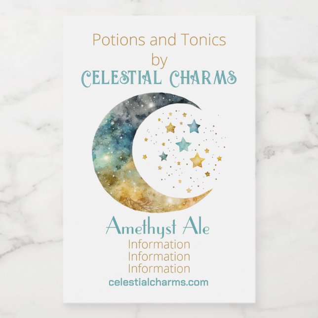 Crie sua própria Lua e estrelas do Crescente de Aq (Rótulo Único)