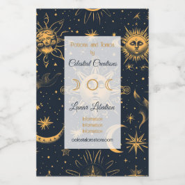 Crie sua própria Lua e estrelas Douradas e azuis