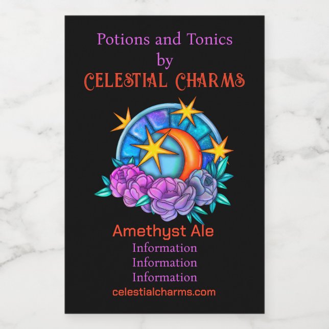 Crie sua própria lua, estrelas e Rosas (Rótulo Único)