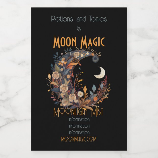 Crie Sua Própria Lua Floral Boho (Rótulo Único)