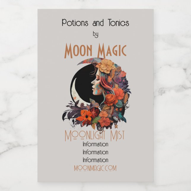 Crie Sua Própria Lua Floral Colorida (Rótulo Único)