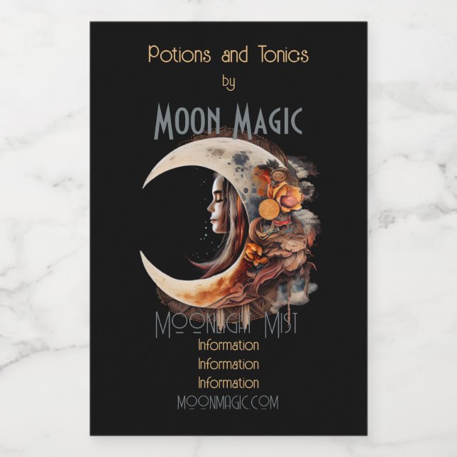 Crie Sua Própria Lua Floral Quieta Boho (Rótulo Único)