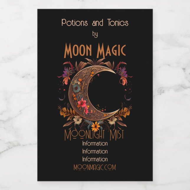 Crie sua própria Ouro Floral Boho Moon (Rótulo Único)