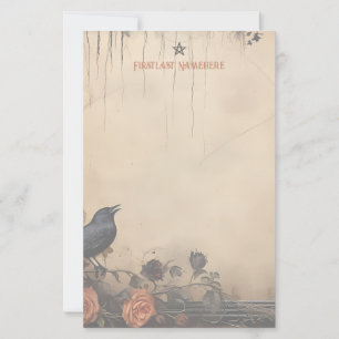Crie Sua Própria Papelaria de Rosa Pêssego Corvo G