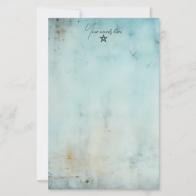 Crie Sua Própria Papelaria Grunge Azul Turquesa (Frente)