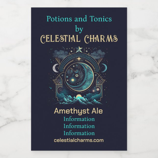 Crie suas próprias luas Abstrato Celestiais (Rótulo Único)