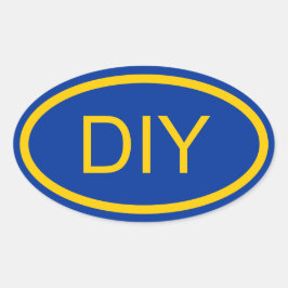 Crie um adesivo opaco de estilo euro azul e Dourad