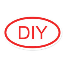 Crie um adesivo Oval de estilo Euro vermelho