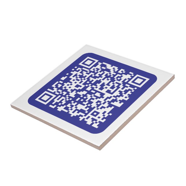 Crie um código QR escaneável | Azul escuro editáve (Lateral)