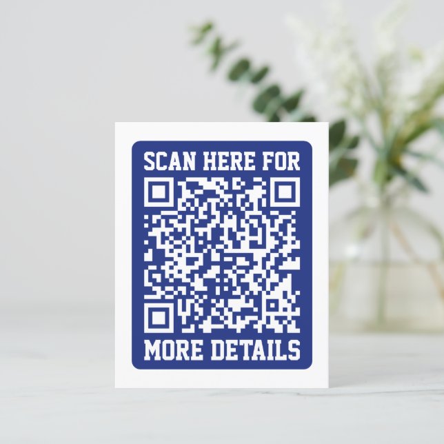 Crie um código QR escaneável | Azul Marinho (editá (Em pé/Frente)