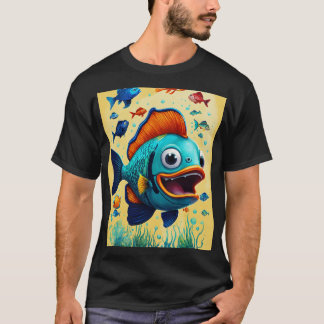 crie um peixe falante para uma marca de camiseta c