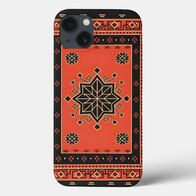 Crimson and Obsidian Geometric Tribal Star  (Verso)
