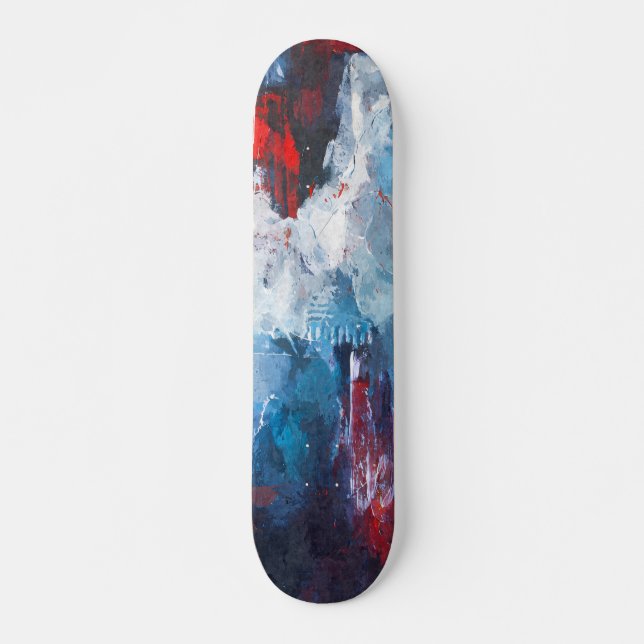 Crimson Blue Vapor Abstract Skateboard (Frente)