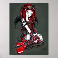 "Crimson" Red Tattoo Cyber Gótico Angel Poster