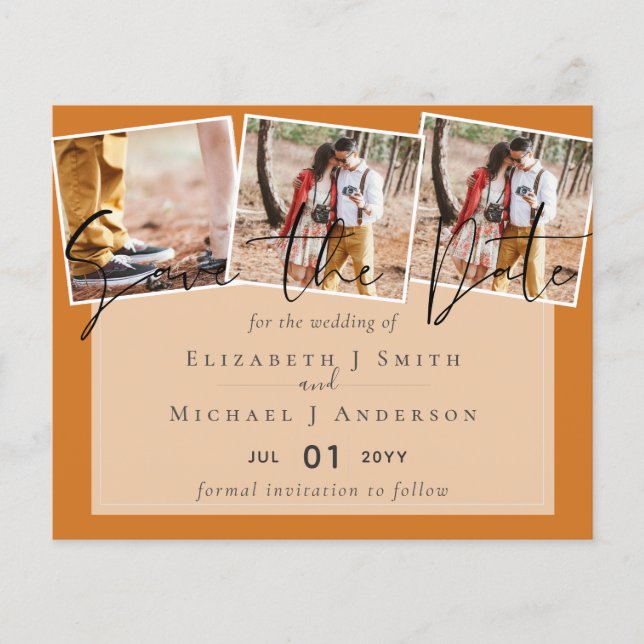 Crio Próprio Moderno Salve a Data Cartões de Casam (Frente)