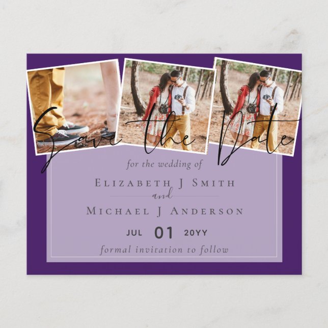 Crio Próprio Moderno Salve a Data Cartões de Casam (Frente)