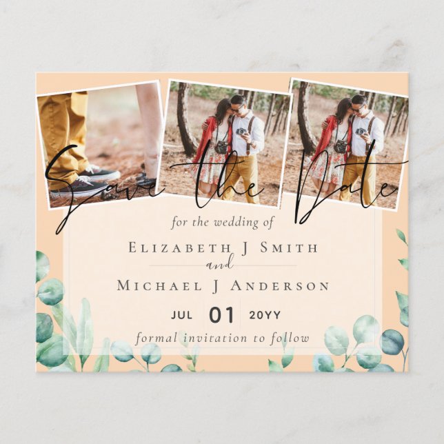 Crio Próprio Moderno Salve a Data Cartões de Casam (Frente)