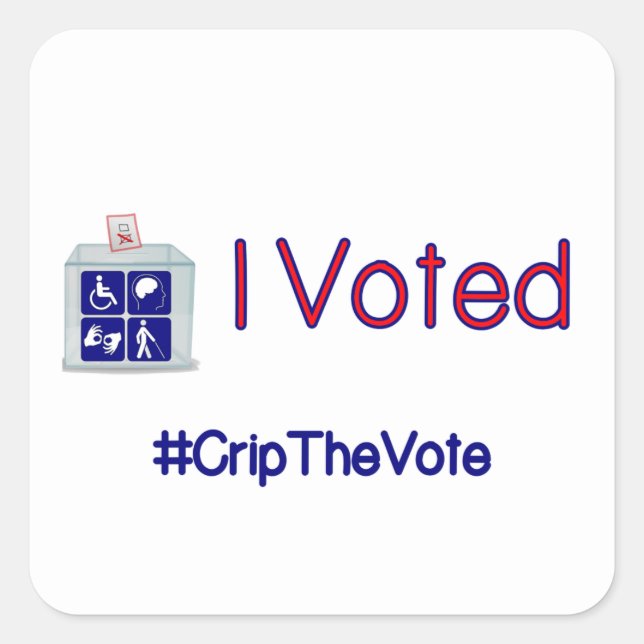 #CripTheVote I VOTED adesivos (quadrados) pequenos (Frente)