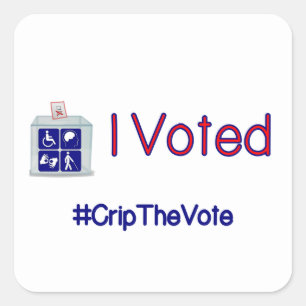 #CripTheVote I VOTED adesivos (quadrados) pequenos