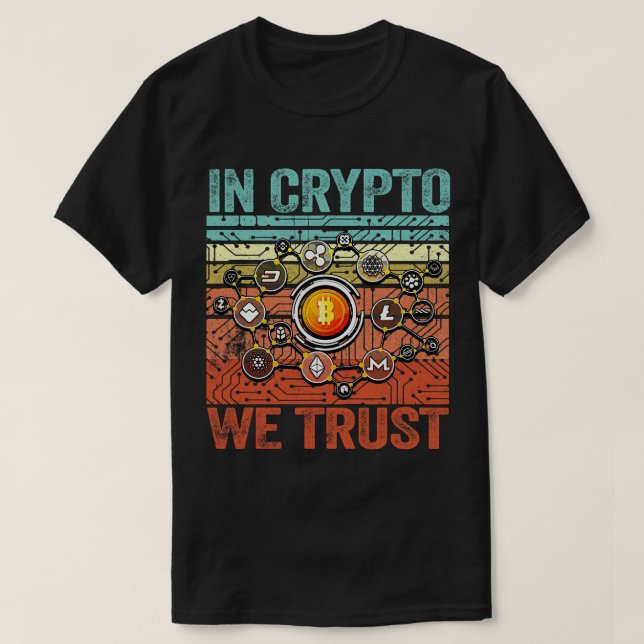 Criptomoeda De Cadeia De Camisa Bitmoney Em Crypto (Frente do Design)