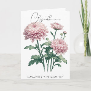 Crisântemo Flor de Nascimento de Novembro Cartão d