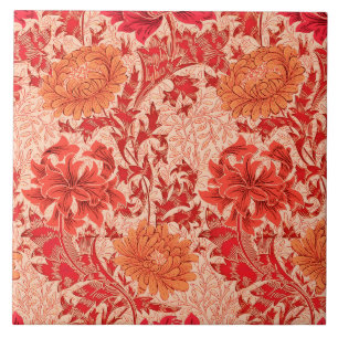 Crisântemos de William Morris, laranja coral