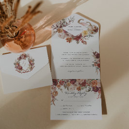 Crista de Casamento Autumn Blooms