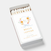 Crista de Floral de Aquarela Monograma Casamento d