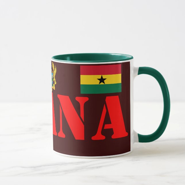 Crista de GHANA e caneca de café da bandeira (Direita)