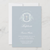 crista floral azul | Convite Baptism