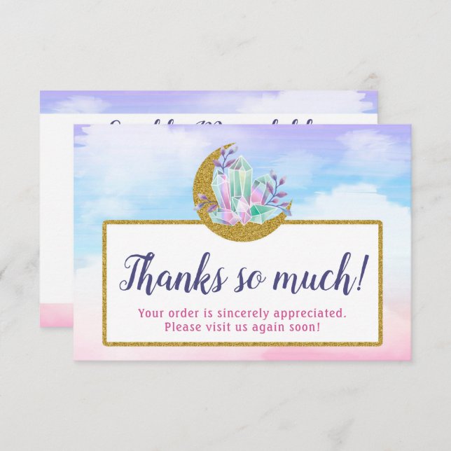 Cristais de Aquarela e Cartões de agradecimentos d (Frente/Verso)