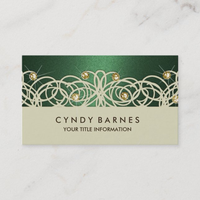Cristais Verdes e Cartão de visita Lace (Frente)