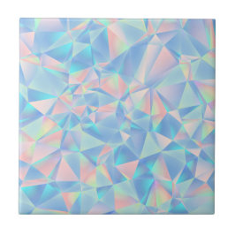 Cristal Geométrico Holográfico Pastel de Baixa Pol