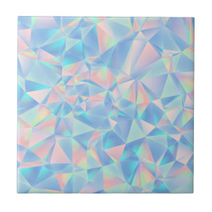 Cristal Geométrico Holográfico Pastel de Baixa Pol