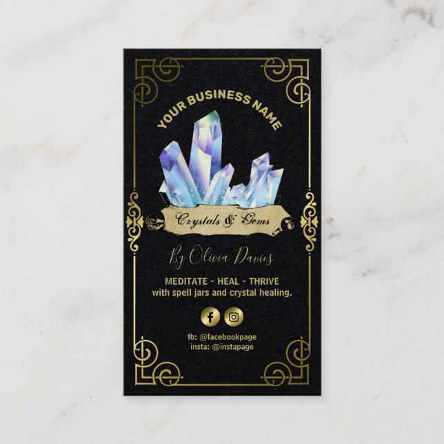 Cristal Negro, Azul E Cartão de visita Dourado, Es (Frente)