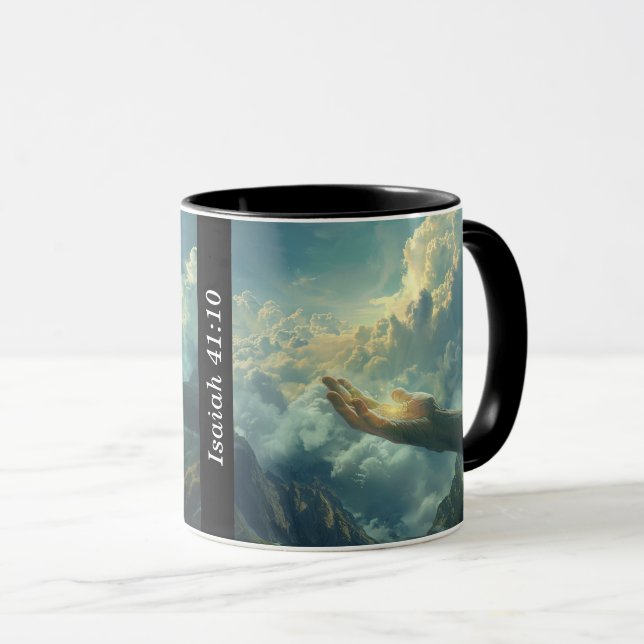 Cristão de caneca de café. "Isaiah 41:10 (Frente Esquerda)