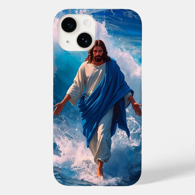 Cristo caminha na capas de iphone de água (Verso)