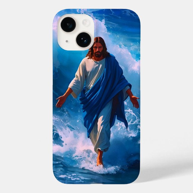 Cristo caminha na capas de iphone de água (Verso)
