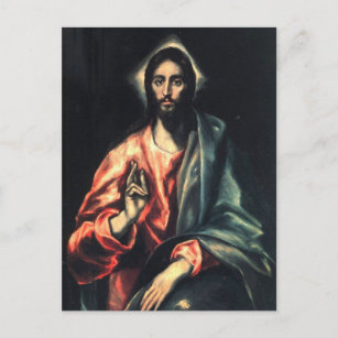 Cristo como salvador pelo cartão postal El Greco