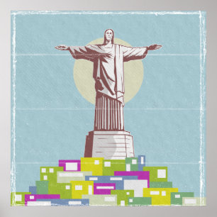 Cristo da Favela do Poster de viagens Redentor