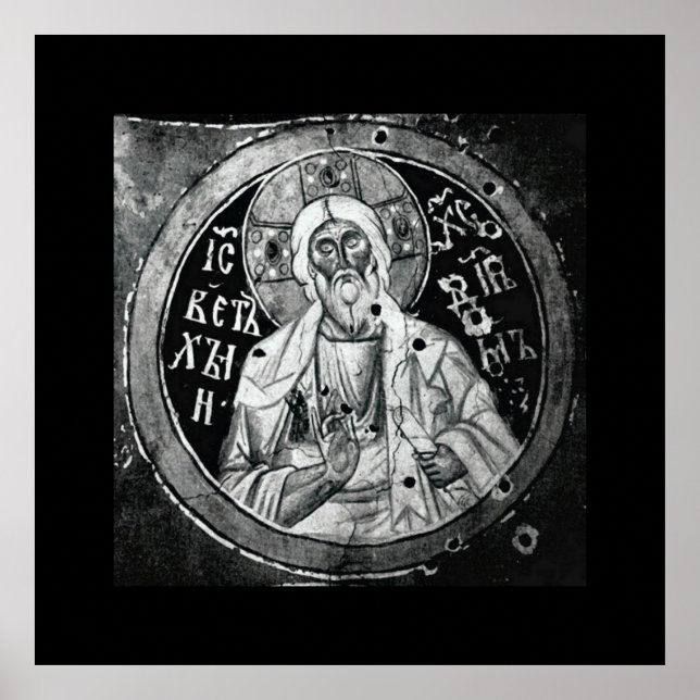 Cristo De Jesus - Impressão Nouveau Branco E Preto (Frente)