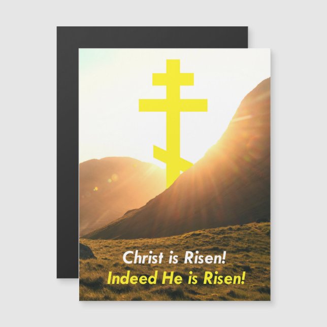 Cristo é Risen! Cruz Ortodoxa Oriental (Frente/Verso)